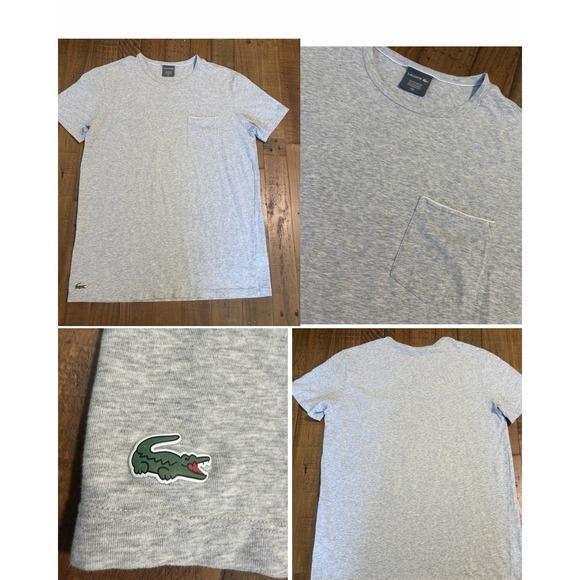 Lacoste Other - Lacoste Men's Tee Shirt Size M Cotton Spandex Blend Pocket Gray Speedwear